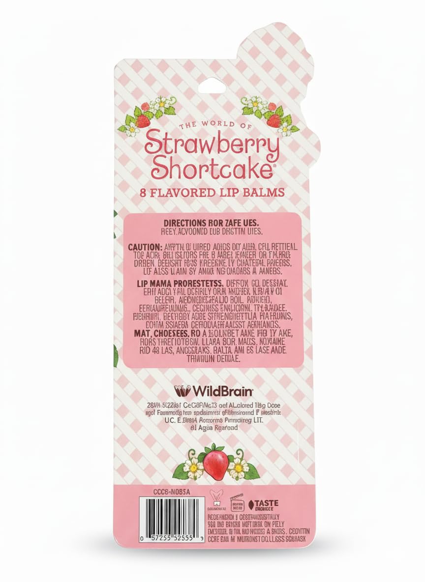 Strawberry Shortcake single tube close-up showing label and twist cap, easy portability