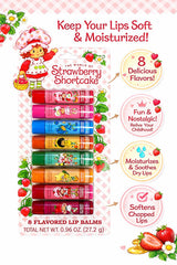 Strawberry Shortcake balm texture swirled on finger, demonstrates smooth moisturizing finish
