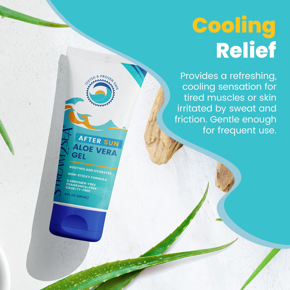 STREAM 2 SEA applied to forearm demonstrating soothing after-sun relief