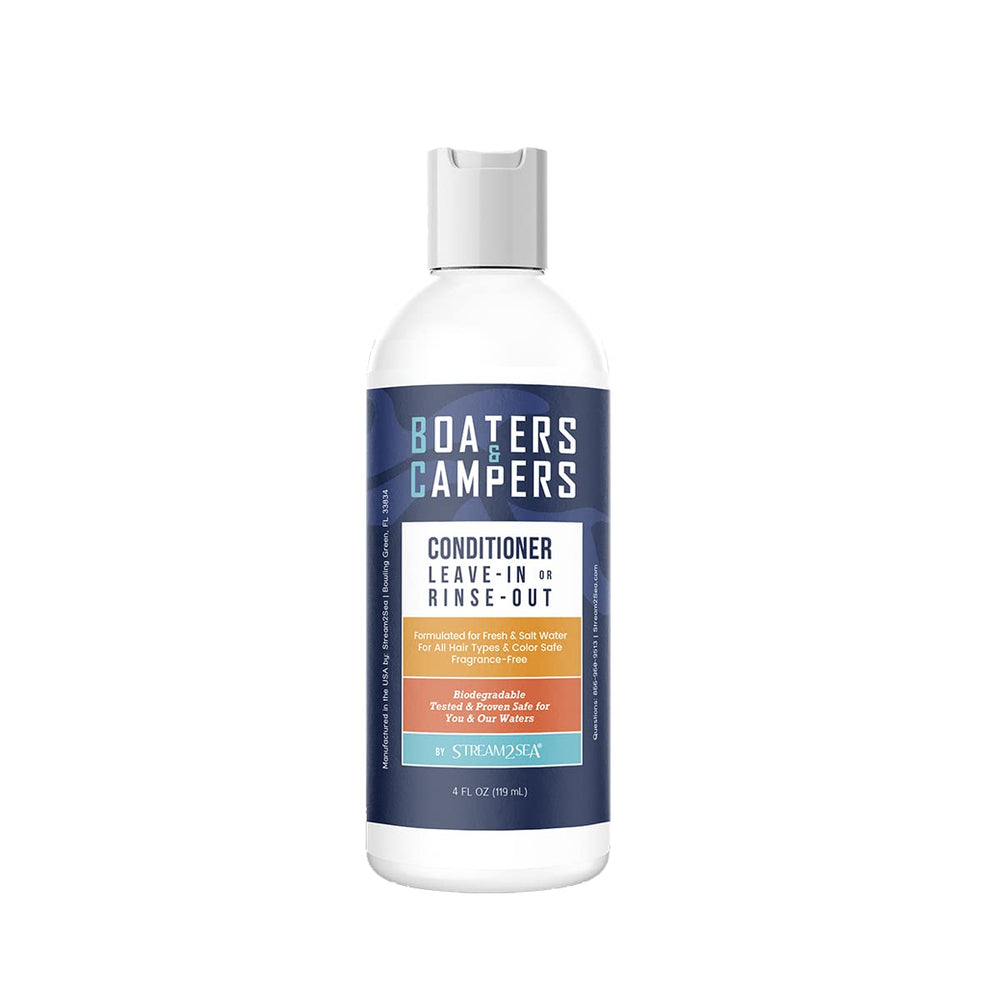 STREAM 2 SEA front tube showing 4 oz reef-safe conditioner, travel-friendly