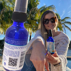 STREAM 2 SEA bottle held in hand conveying compact travel-friendly size