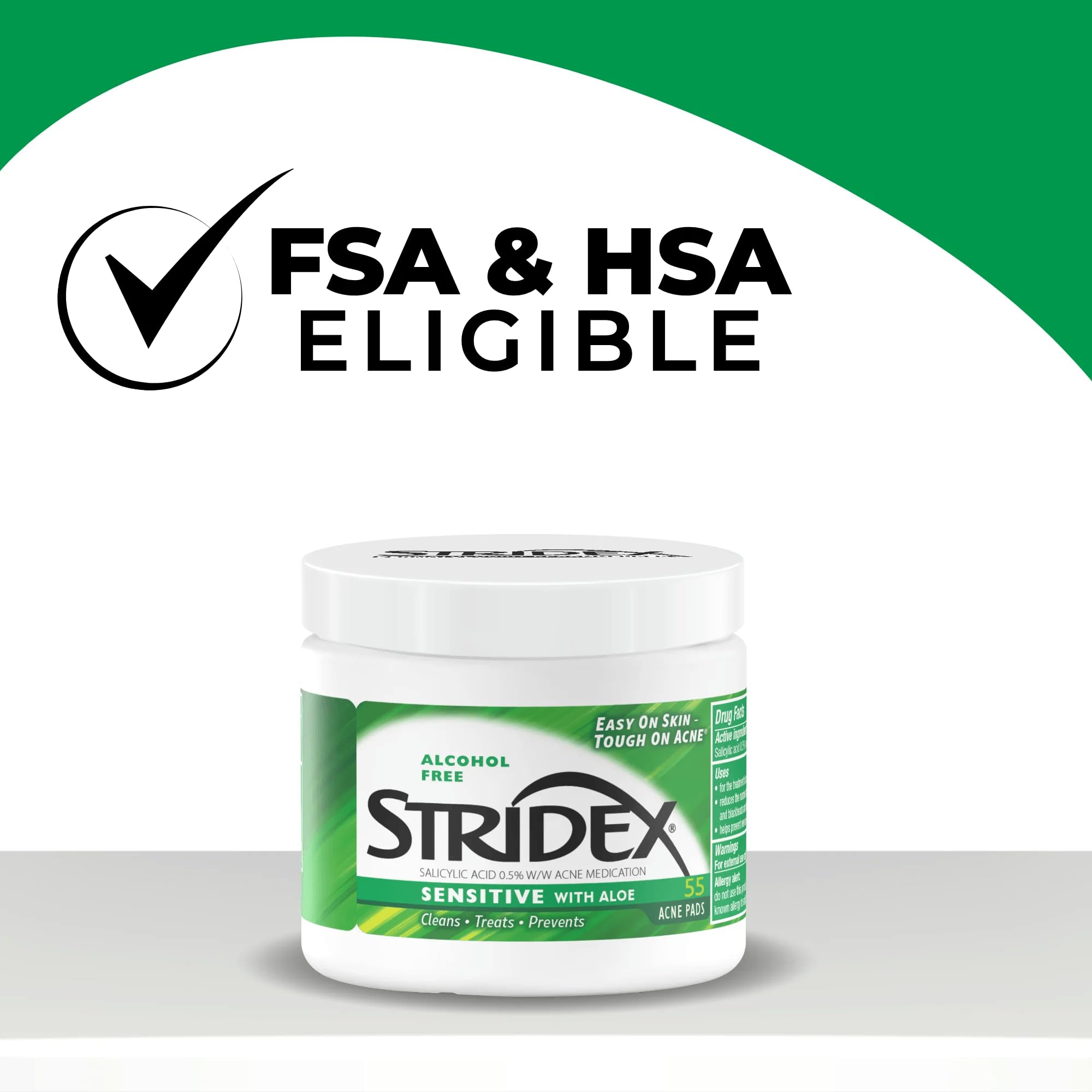Close-up of Stridex pad texture highlighting gentle exfoliation and dirt removal benefit