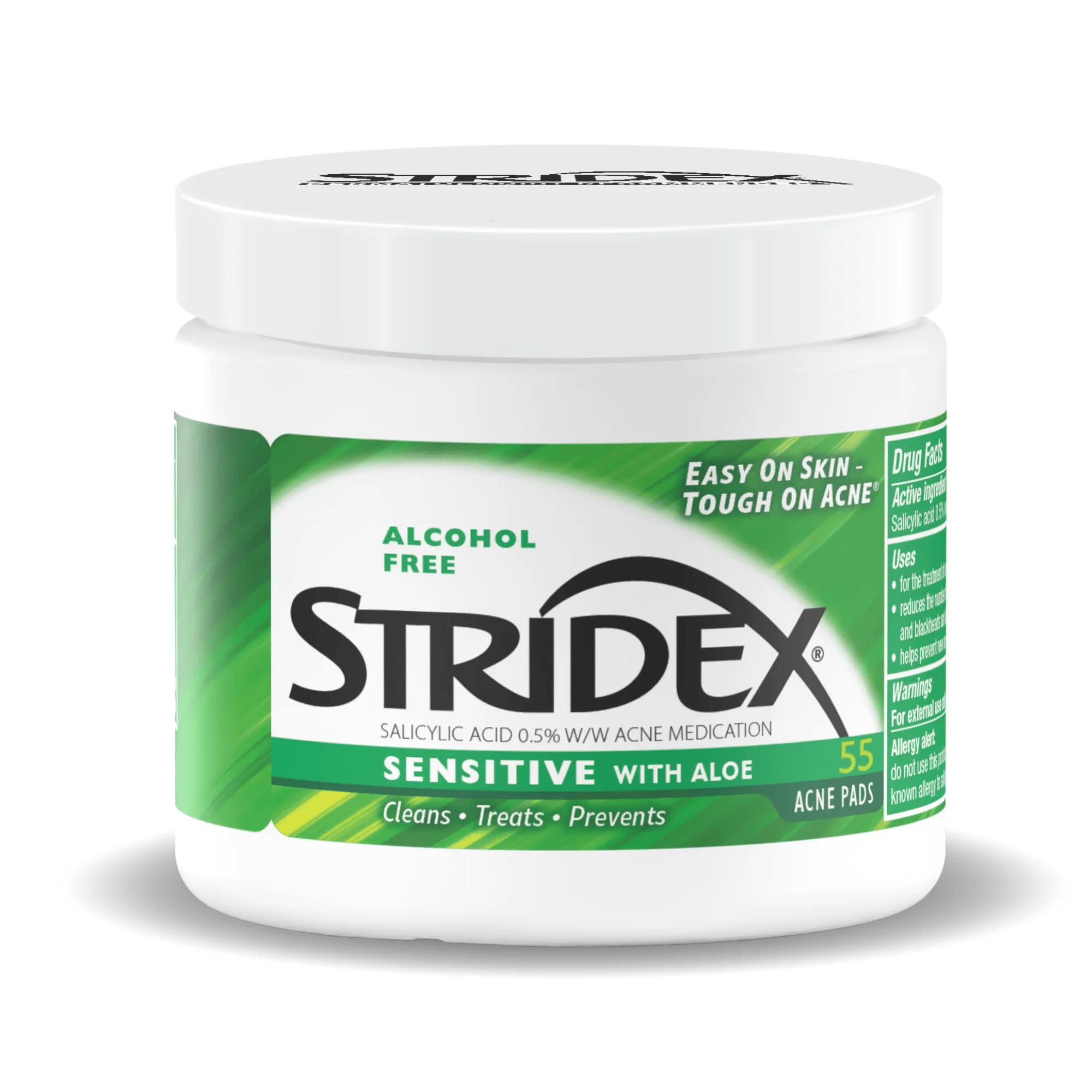 Stridex front packaging showing product name and pad count for clear identification and selection