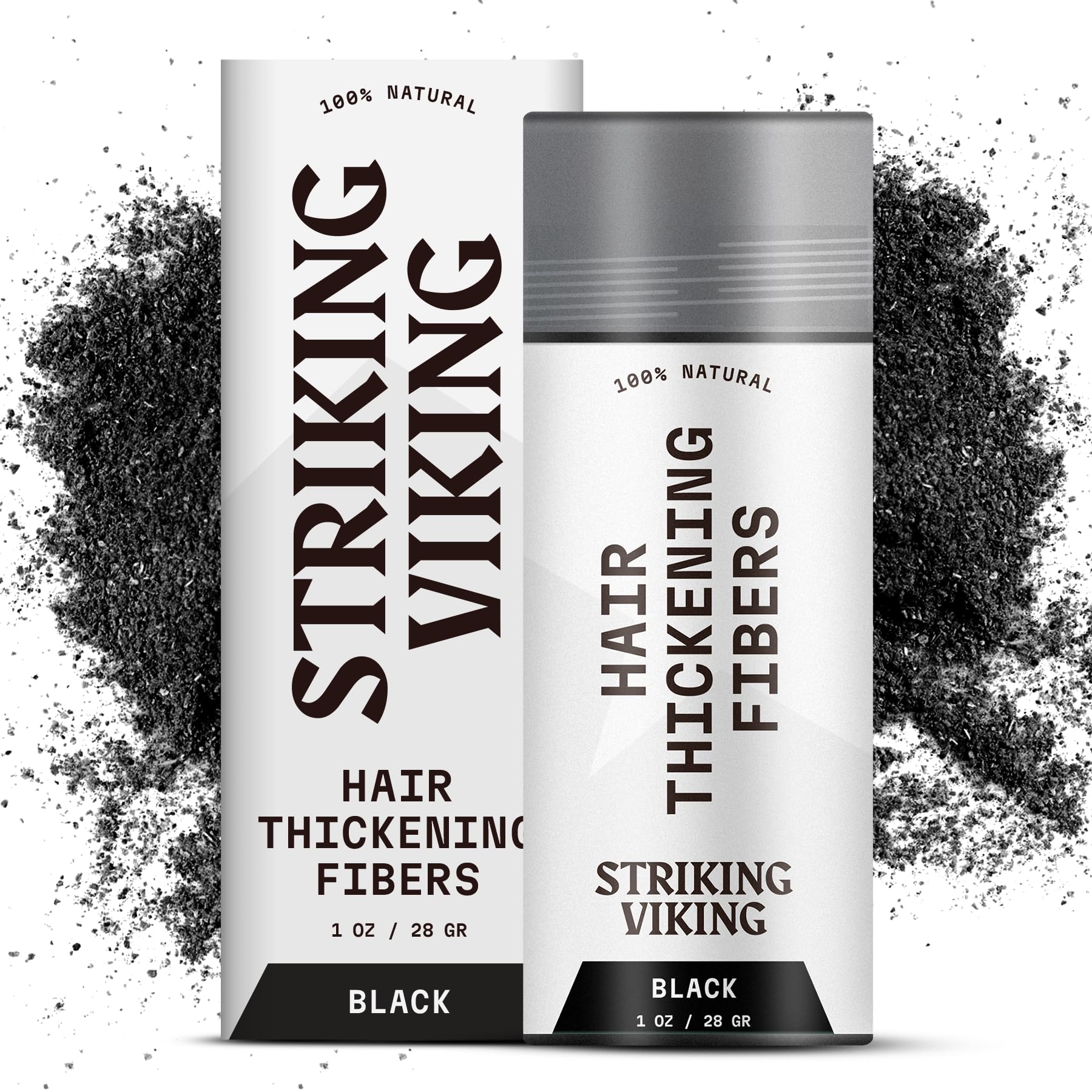 Striking Viking front packaging in black showing product and full-look benefit