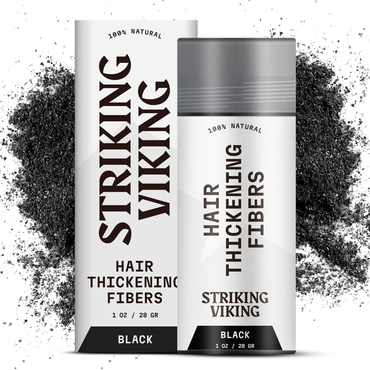Striking Viking front packaging in black showing product and full-look benefit