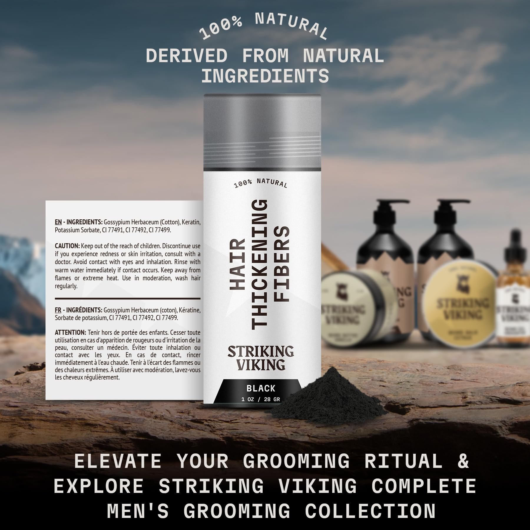 Striking Viking side profile concealing bald spot to boost confidence