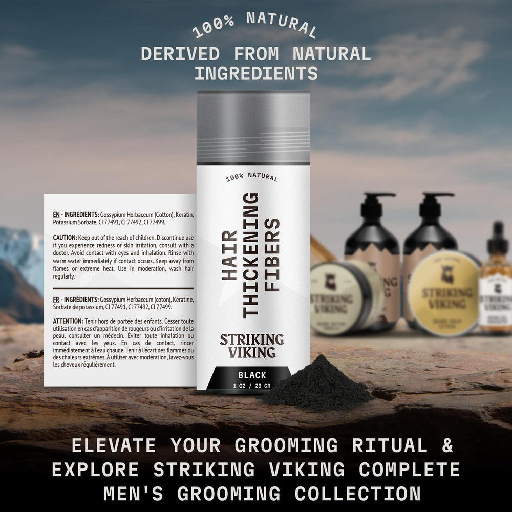Striking Viking side profile concealing bald spot to boost confidence