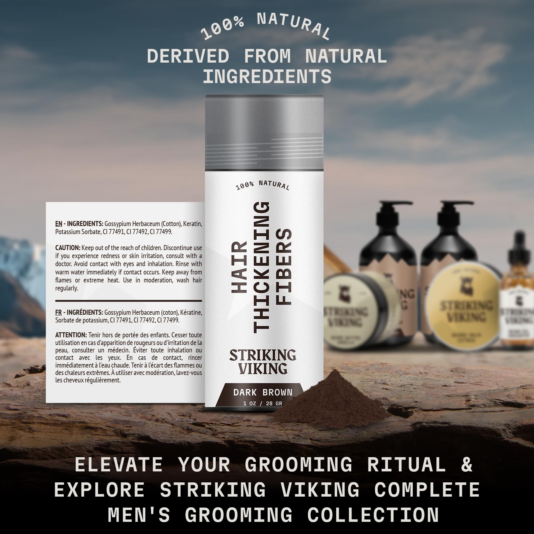 Striking Viking jar inside travel pouch ready for touch-ups showing convenience benefit