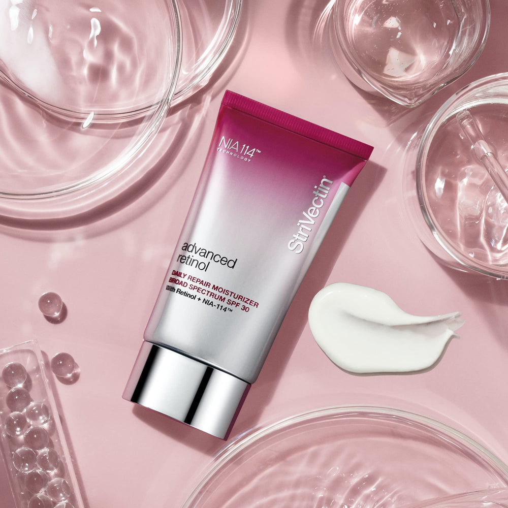 StriVectin before and after comparison showing improved texture and radiance