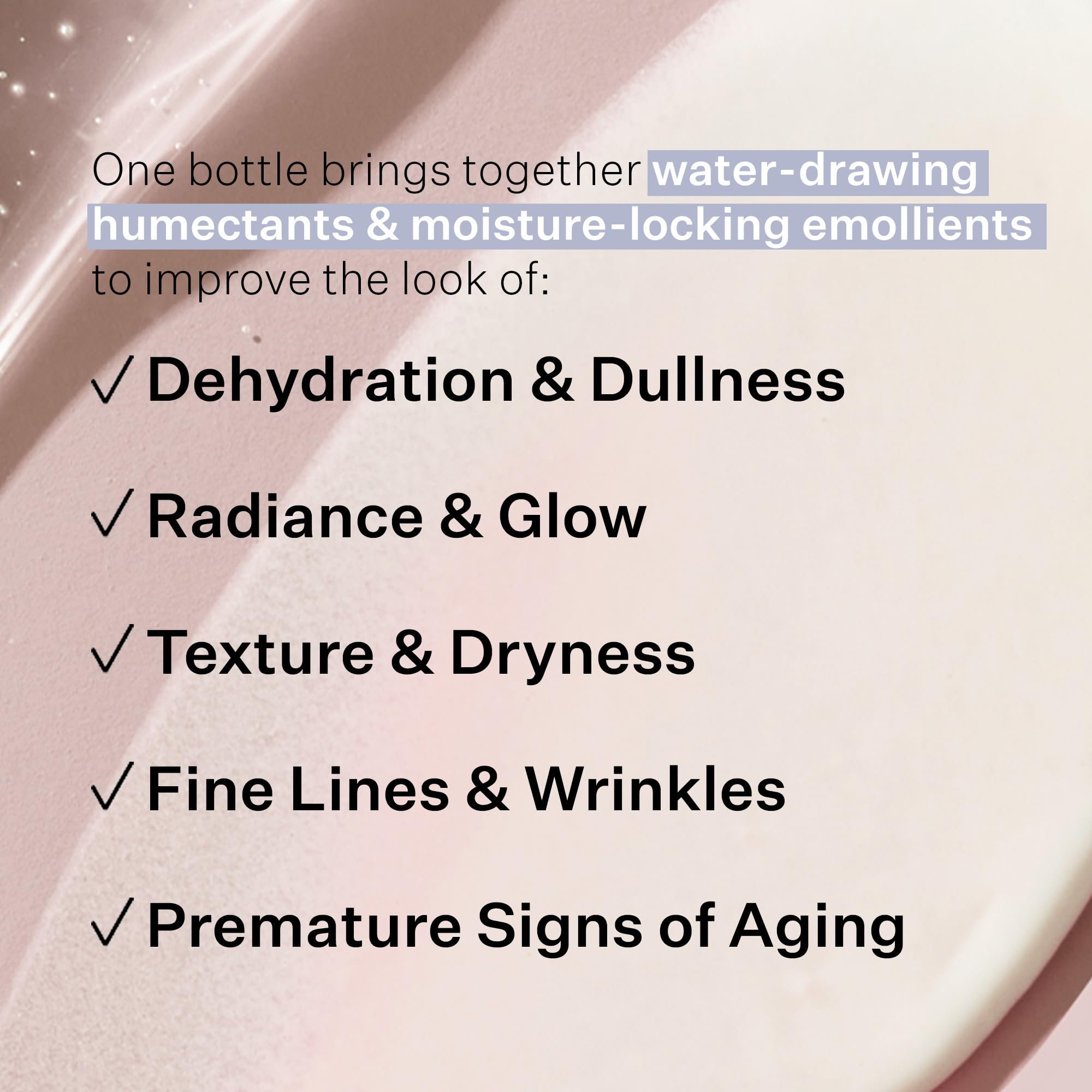 StriVectin ceramide lotion swatch on skin, illustrates barrier-sealing effect