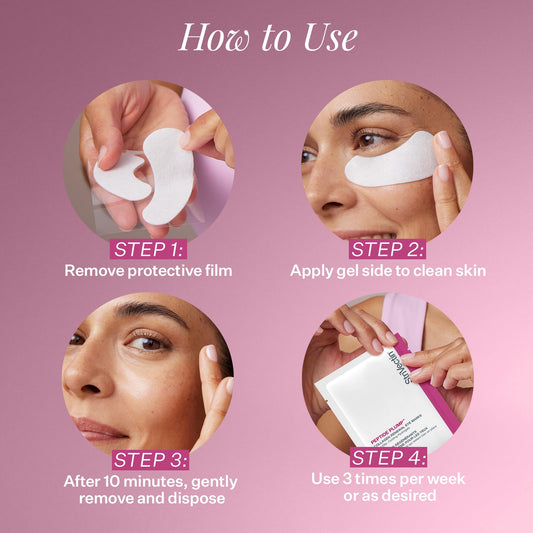 StriVectin single eye mask pair in sealed wrapper highlighting travel convenience
