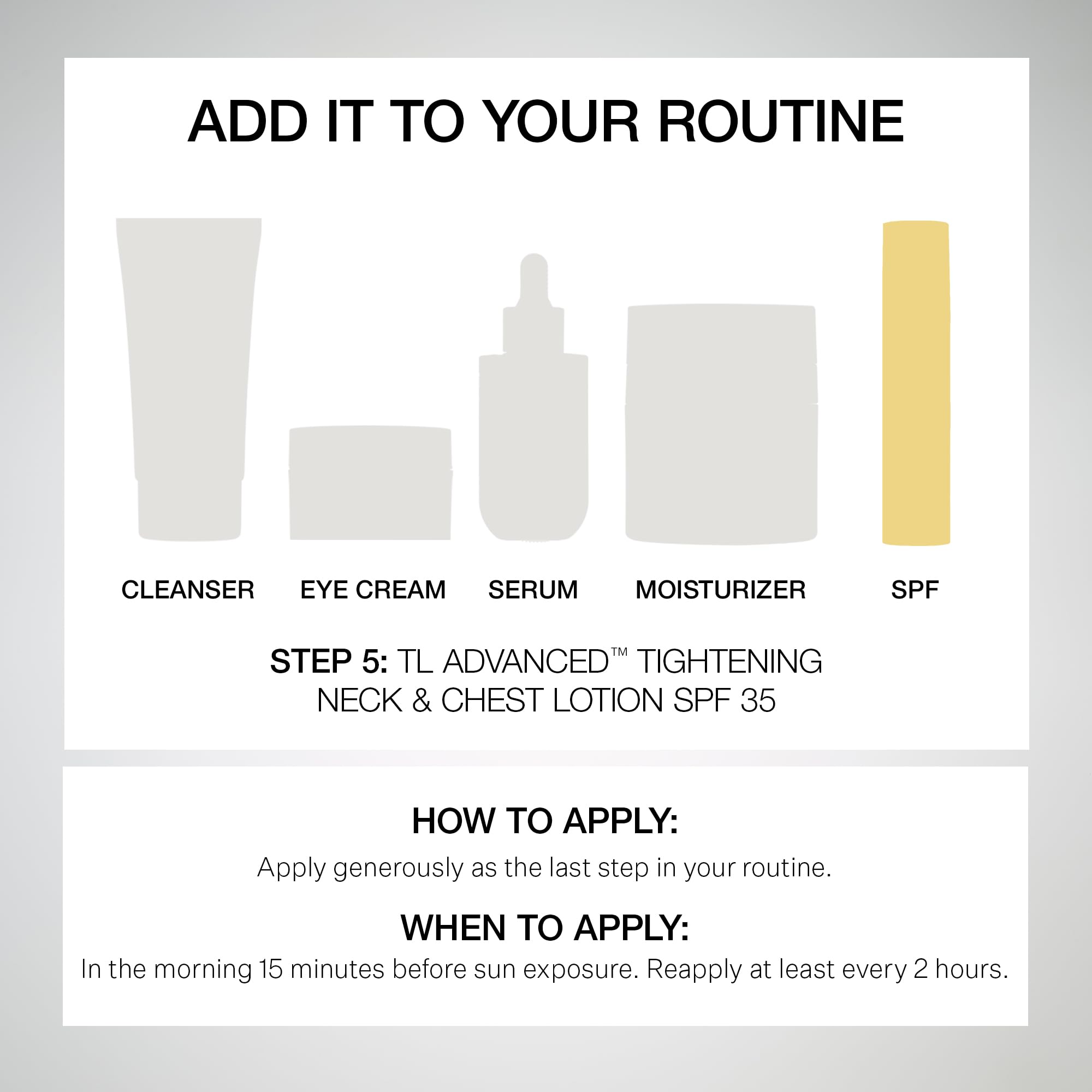 StriVectin on décolletage in lifestyle shot signaling radiant finish