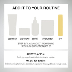 StriVectin on décolletage in lifestyle shot signaling radiant finish