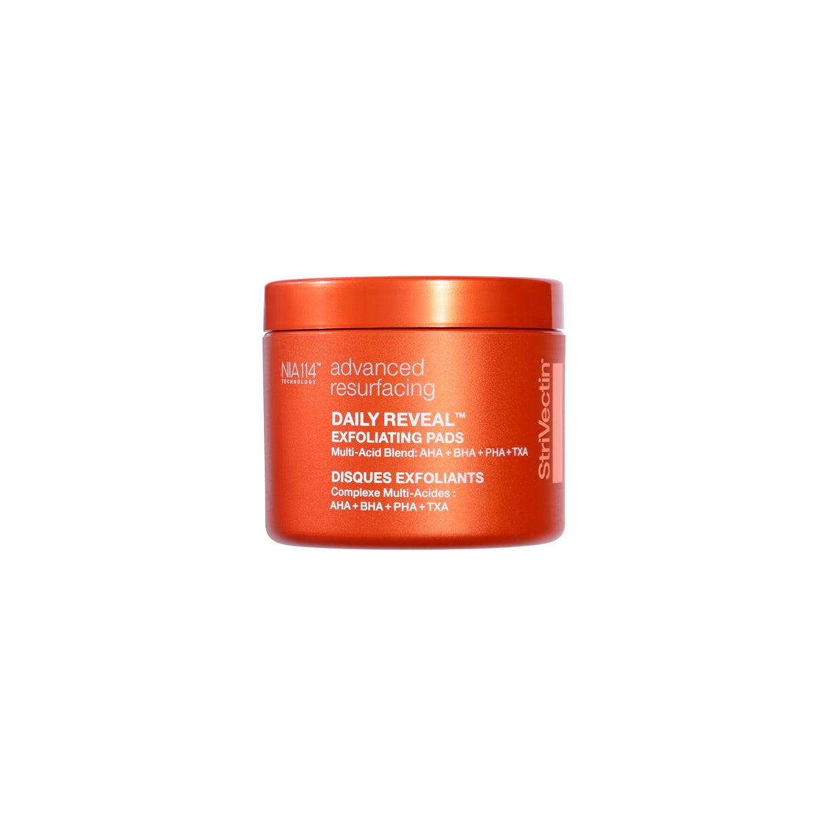 StriVectin front packaging showing 60 exfoliating pads and product benefit