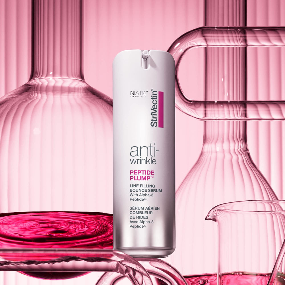 StriVectin on bathroom shelf styled scene showing daily routine ease