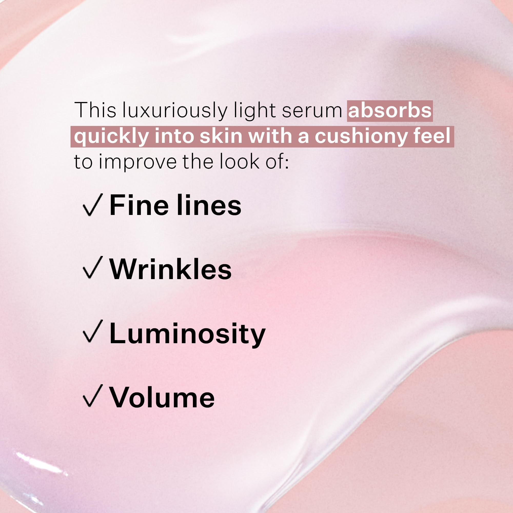 StriVectin texture drop on fingertip showing lightweight serum benefit