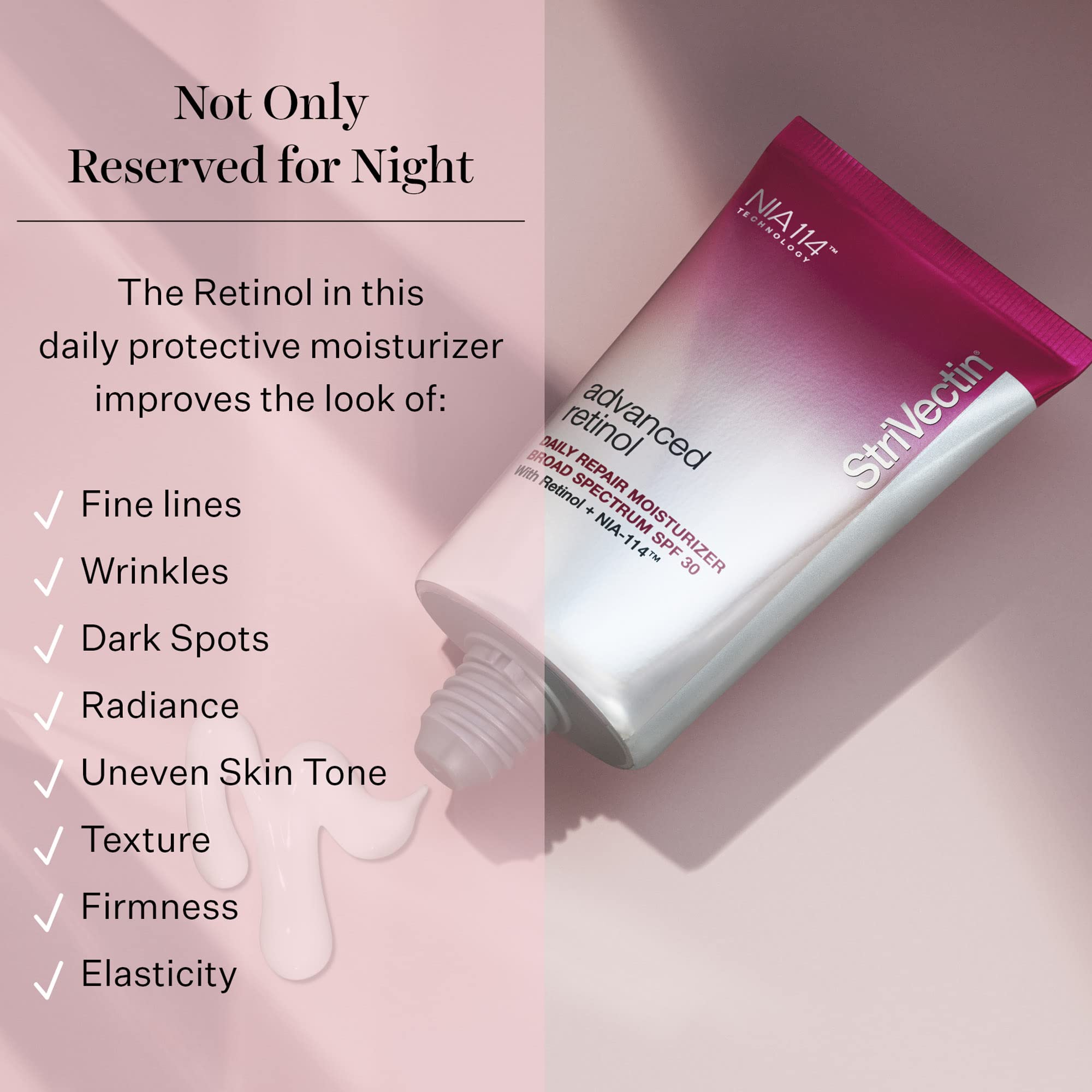StriVectin cream texture close-up highlighting smooth blend and quick absorption