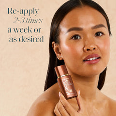 St.Tropez application on cheek with fingers demonstrating easy blending benefit