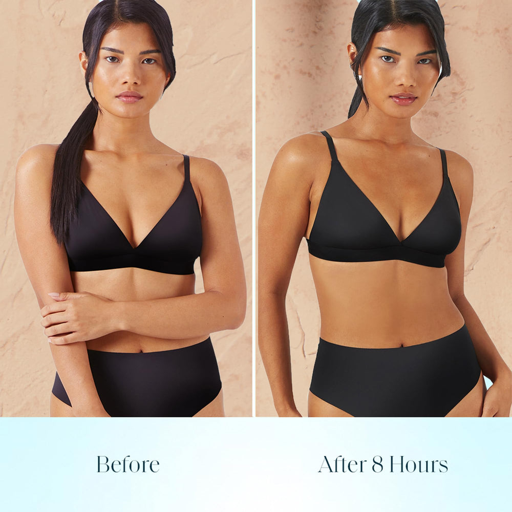 St.Tropez product label detail highlighting vegan and cruelty-free benefits