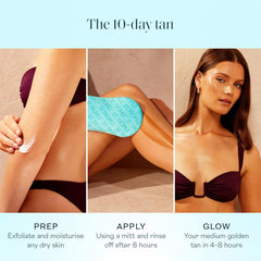St.Tropez application mitt spreading mousse for streak-free, even finish