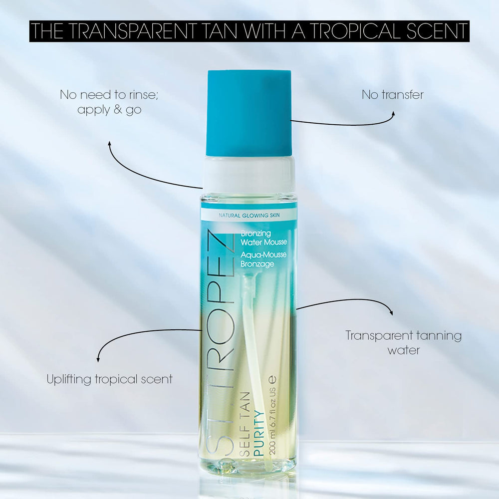 St.Tropez clear mousse texture close-up for quick-dry finish