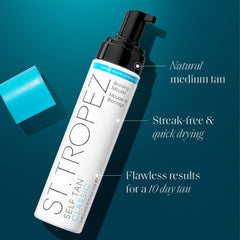St.Tropez foam texture close-up illustrating quick-dry, lightweight application