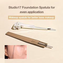 STUDIO17 spatula close-up of double-edged blades for precise, even foundation spreading