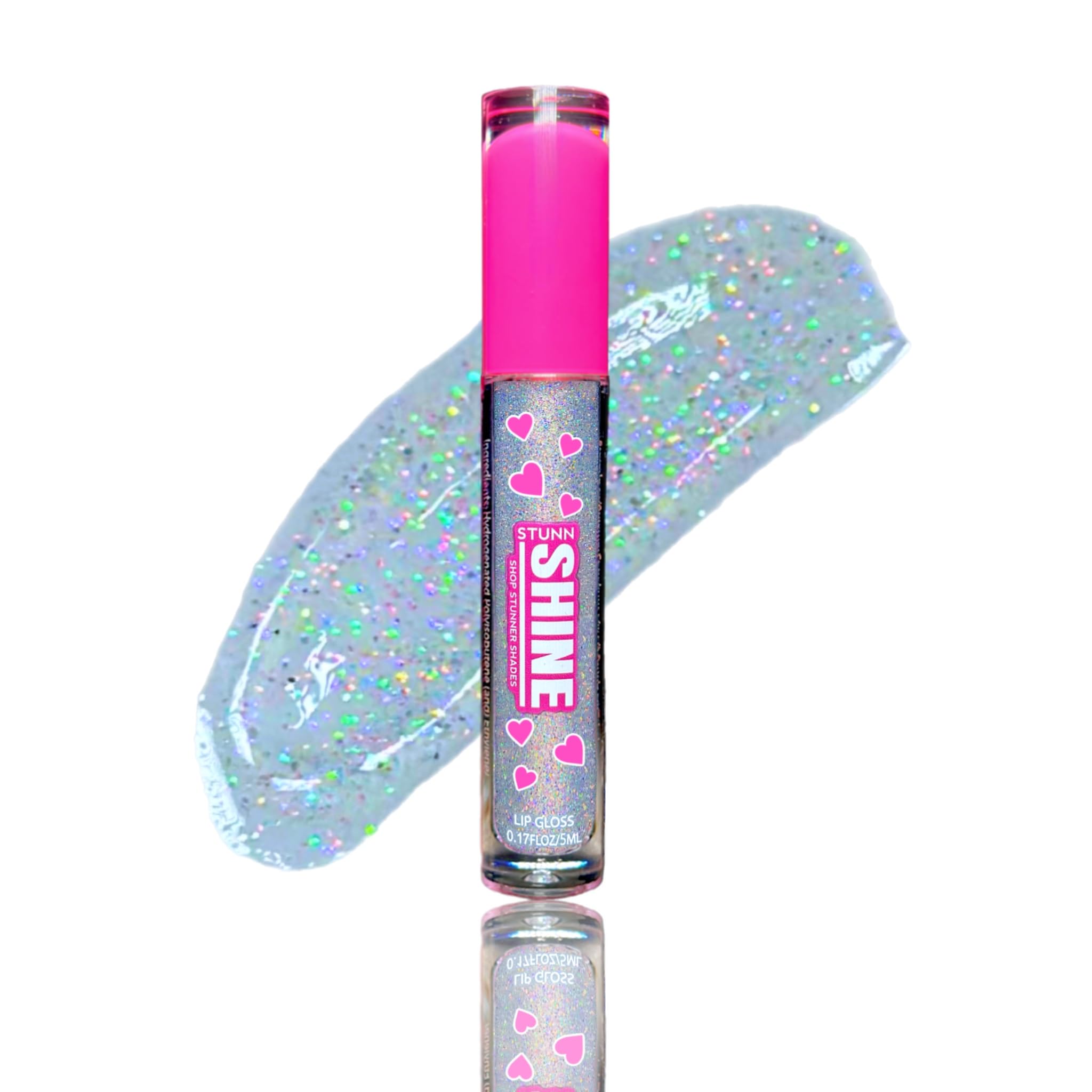 Shop Stunner Shades front packaging showing clear holographic gloss benefit shine