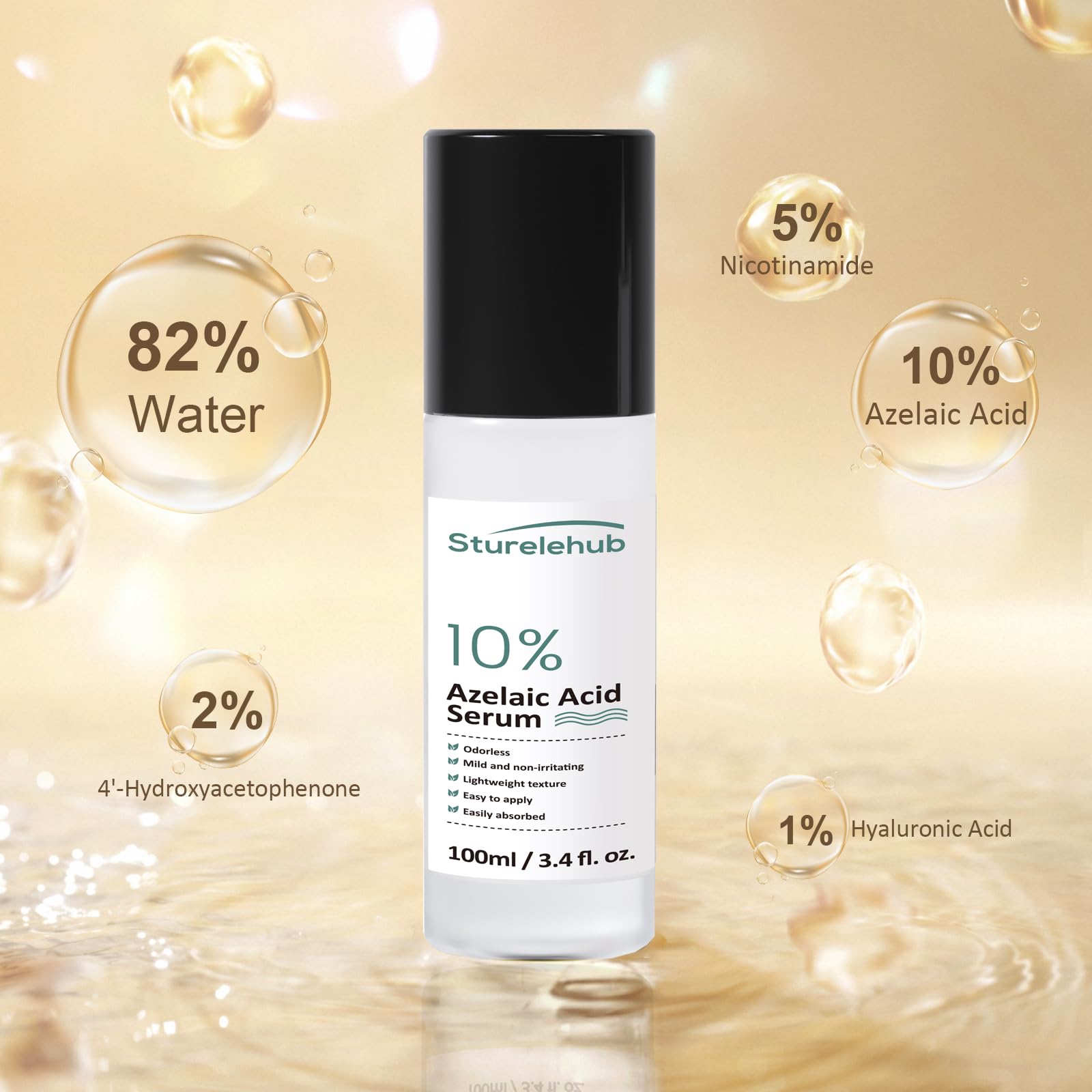Sturelehub serum dropper dispensing clear drop for controlled application benefit