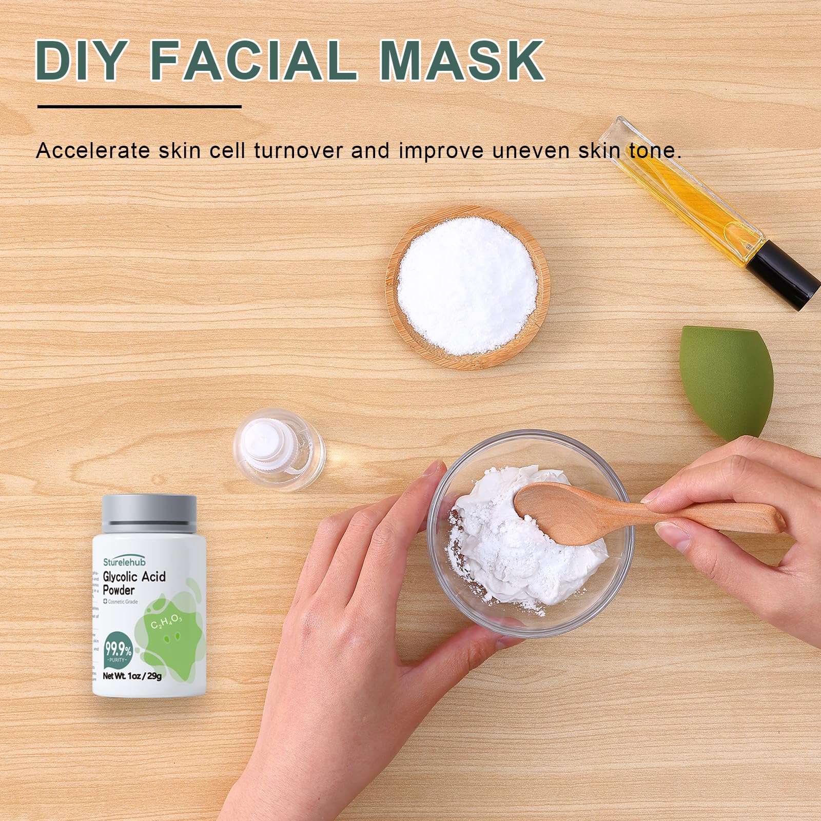 Sturelehub glycolic acid diluted into clear serum in dropper for controlled application benefit