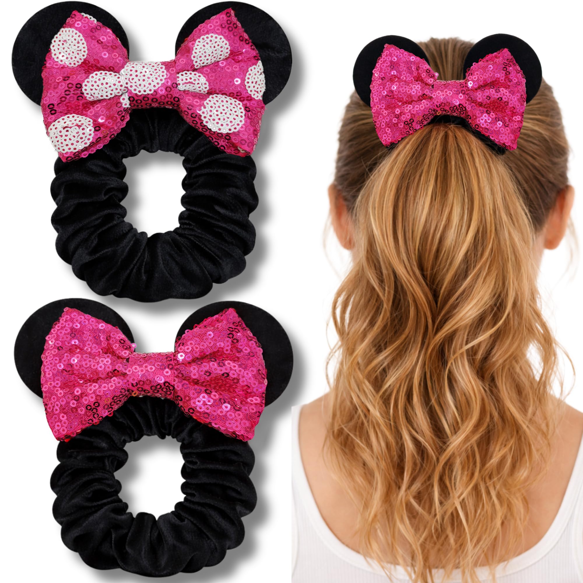 Styla Hair front packaging showing two hot pink scrunchies and value pack benefit
