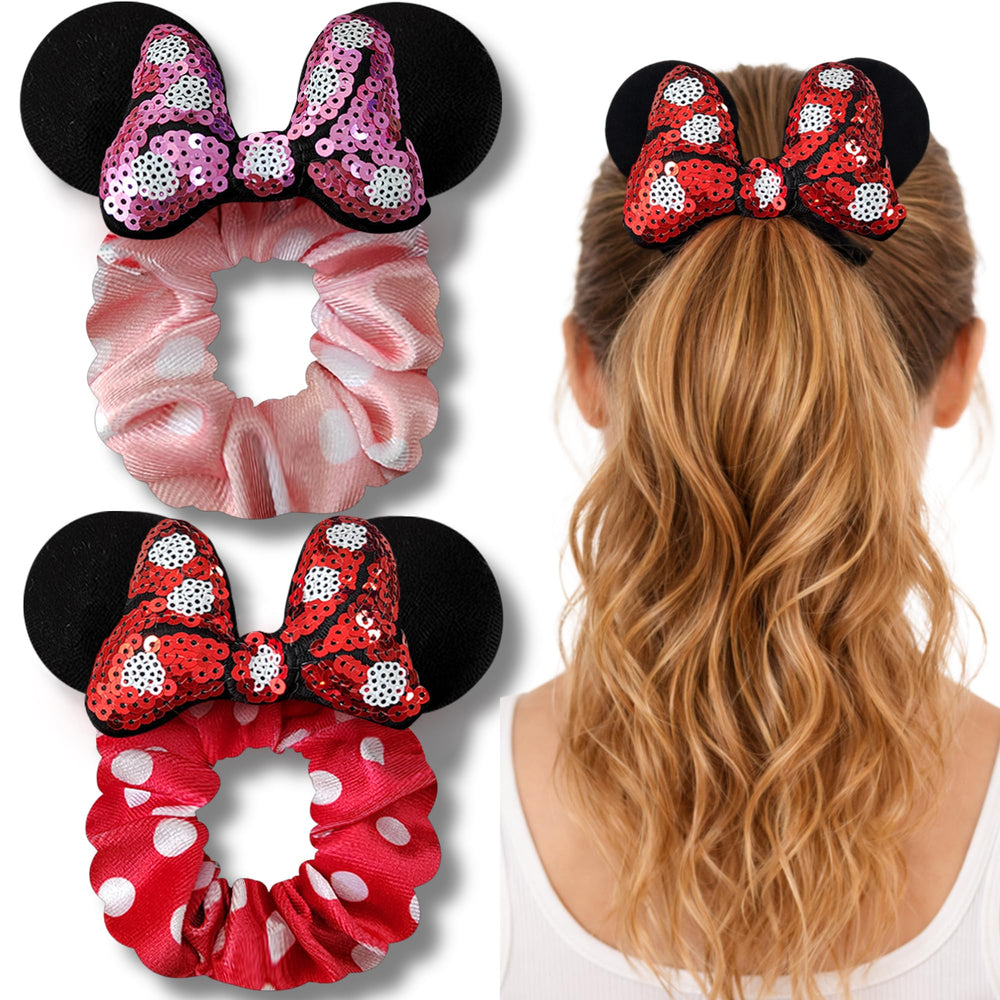 Styla Hair front packaging showing two mouse-ear scrunchies and color contrast