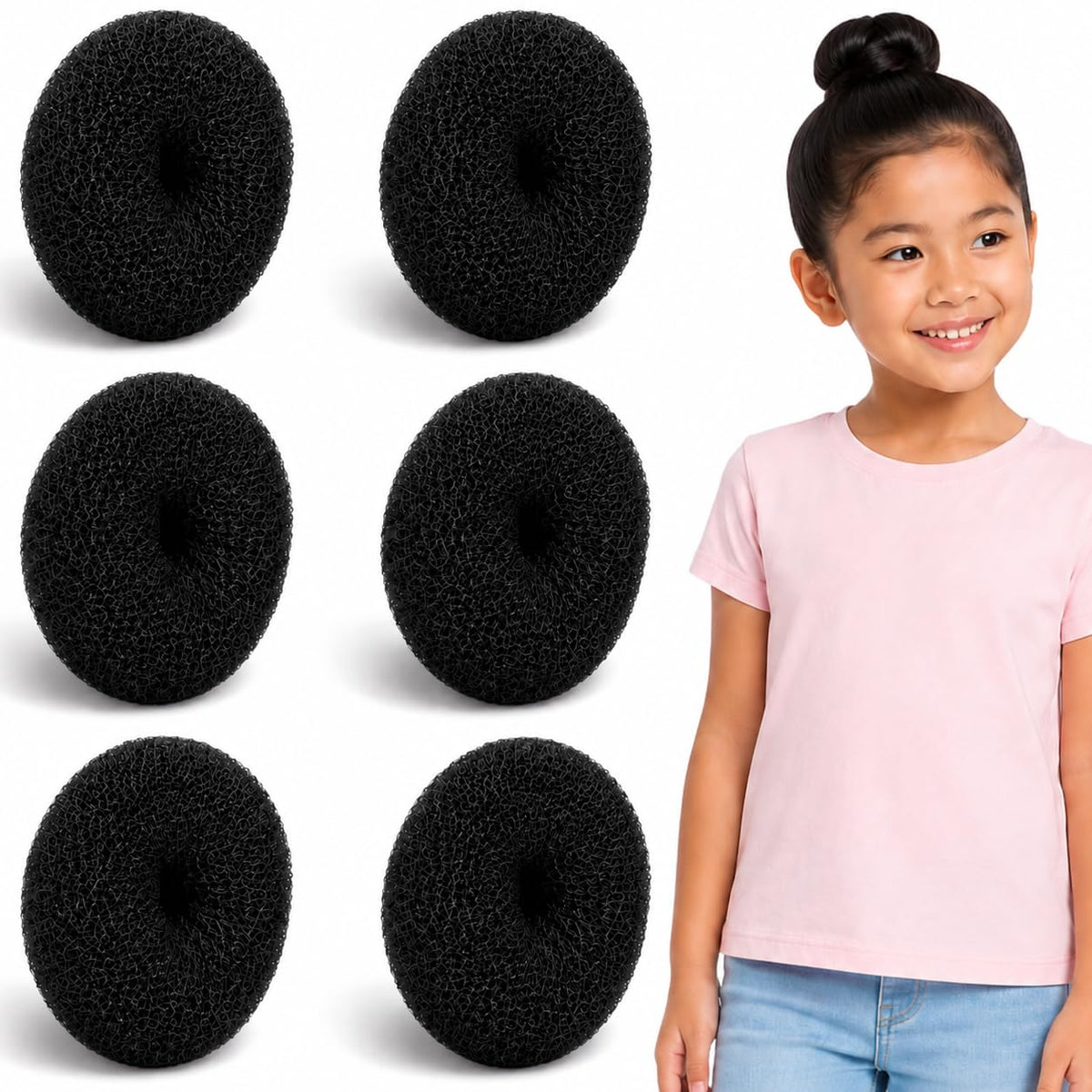 Styla Hair front packaging showing six small bun makers, clear kit convenience