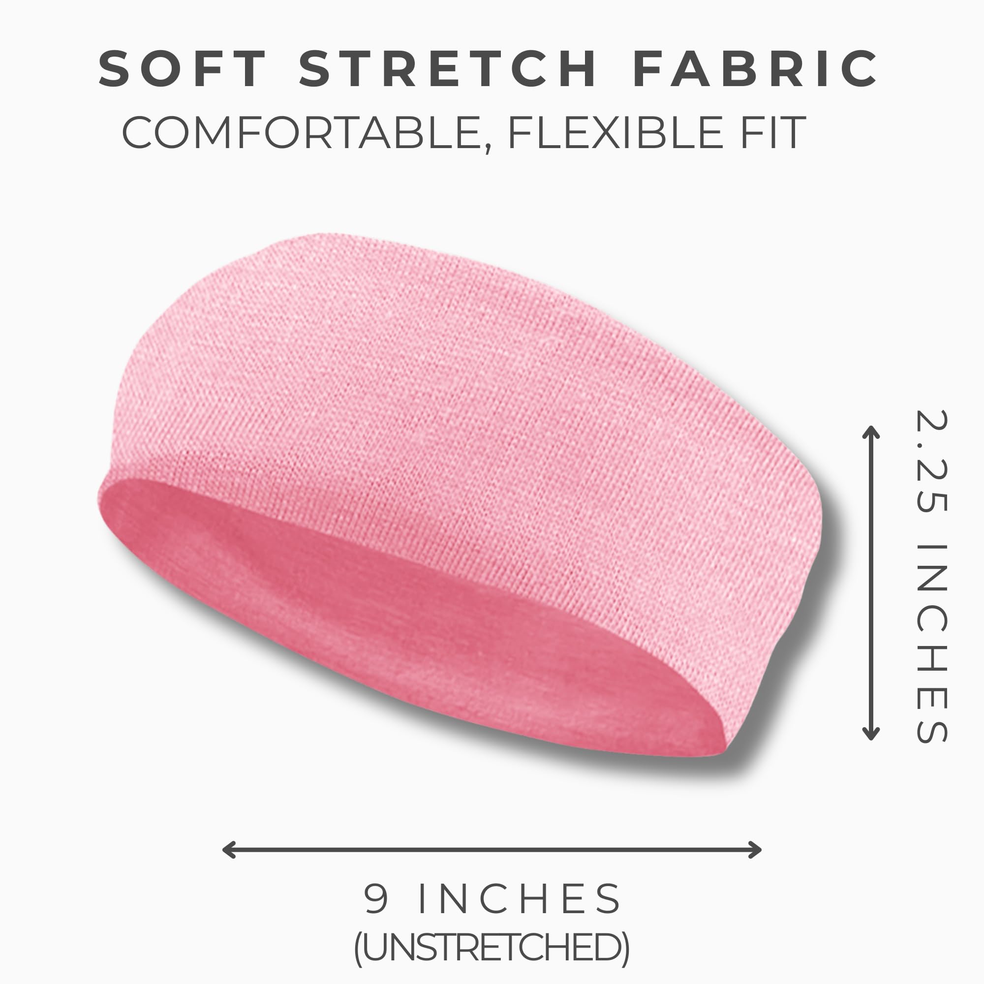 Styla Hair band stretched to show width and flexible fit for varied heads