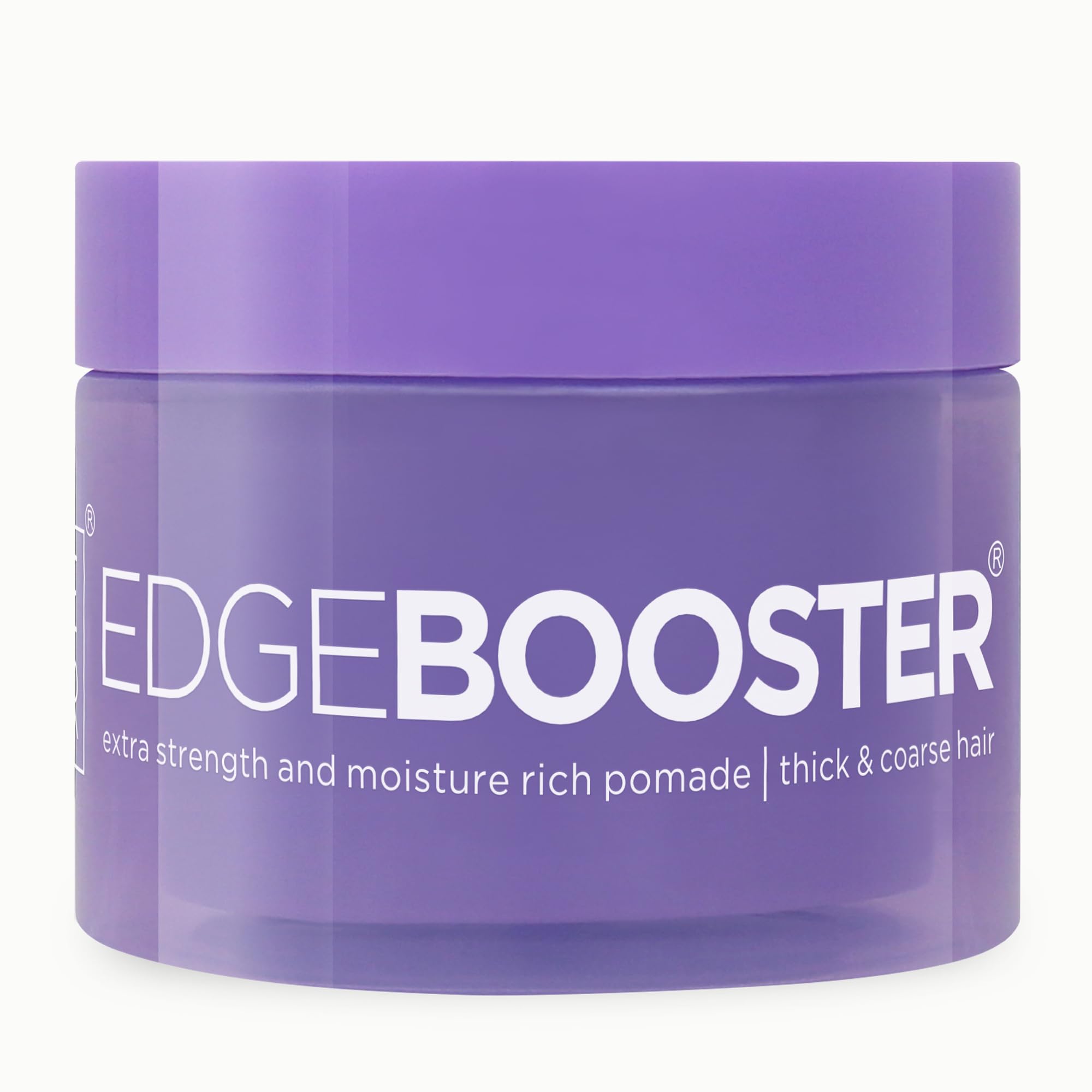 Style Factor jar front view showing label and violet crystal scent, clear product identity and appeal
