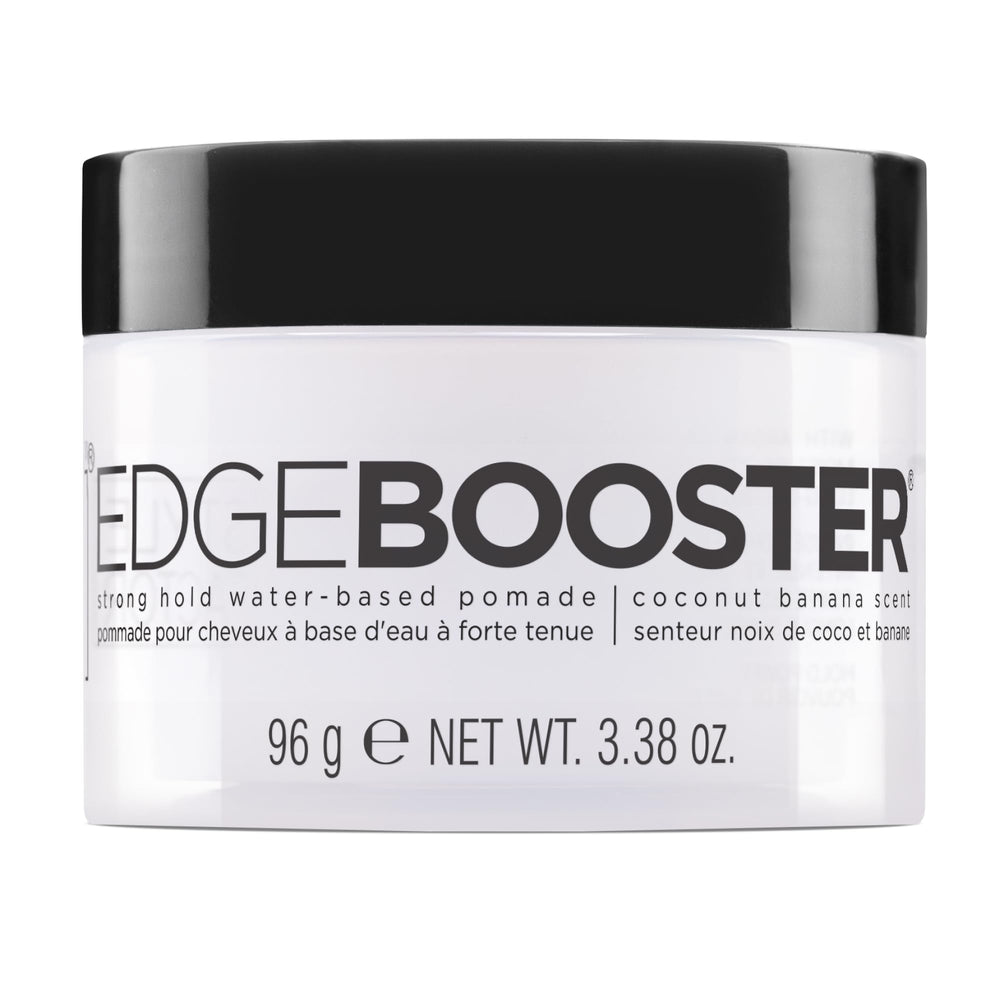 Style Factor EDGE BOOSTER front jar view showing label and glossy finish benefit