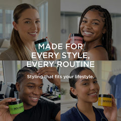 Style Factor on bathroom counter in routine scene showing effortless daily styling
