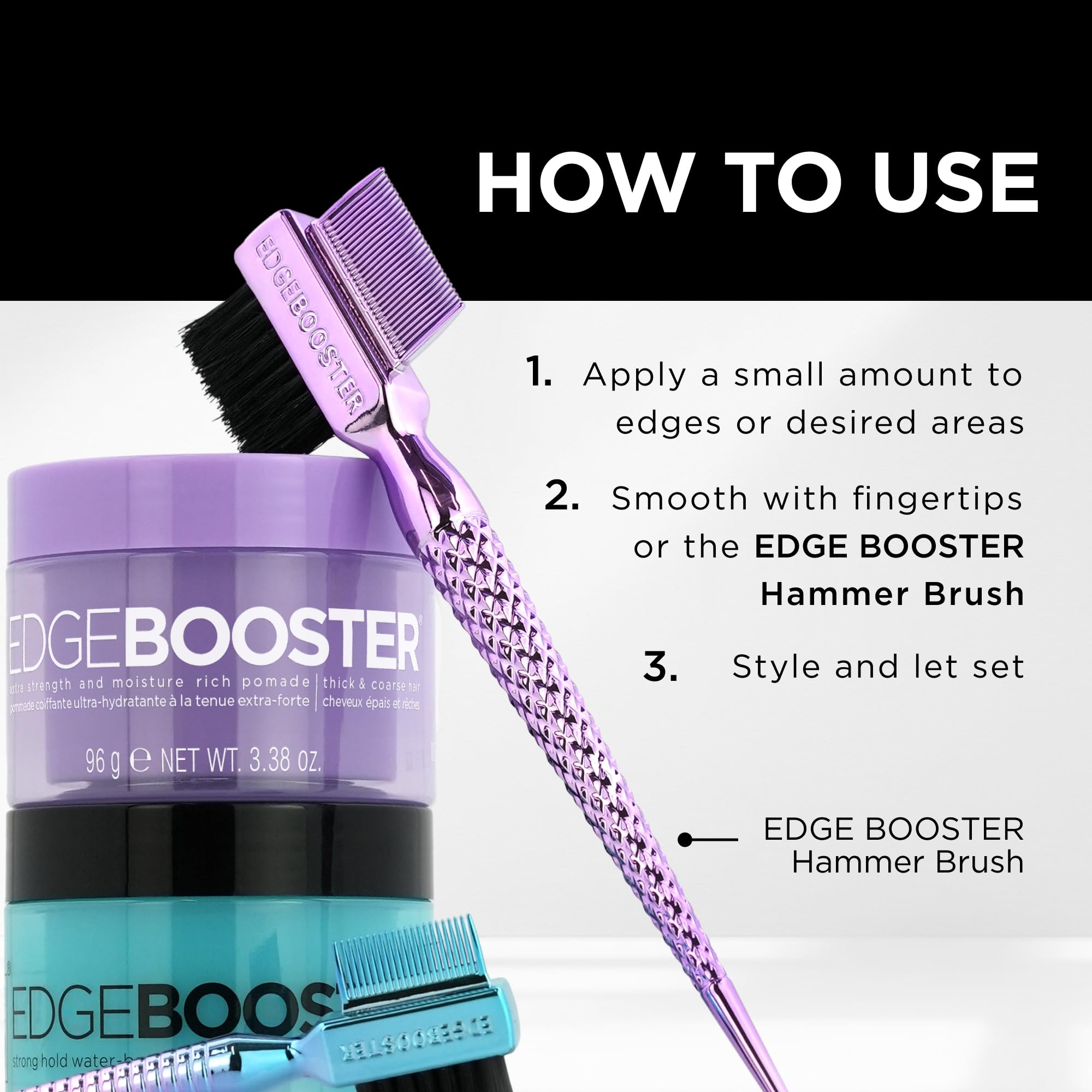 Style Factor EDGE BOOSTER 3.38 oz jar next to a ruler to show size