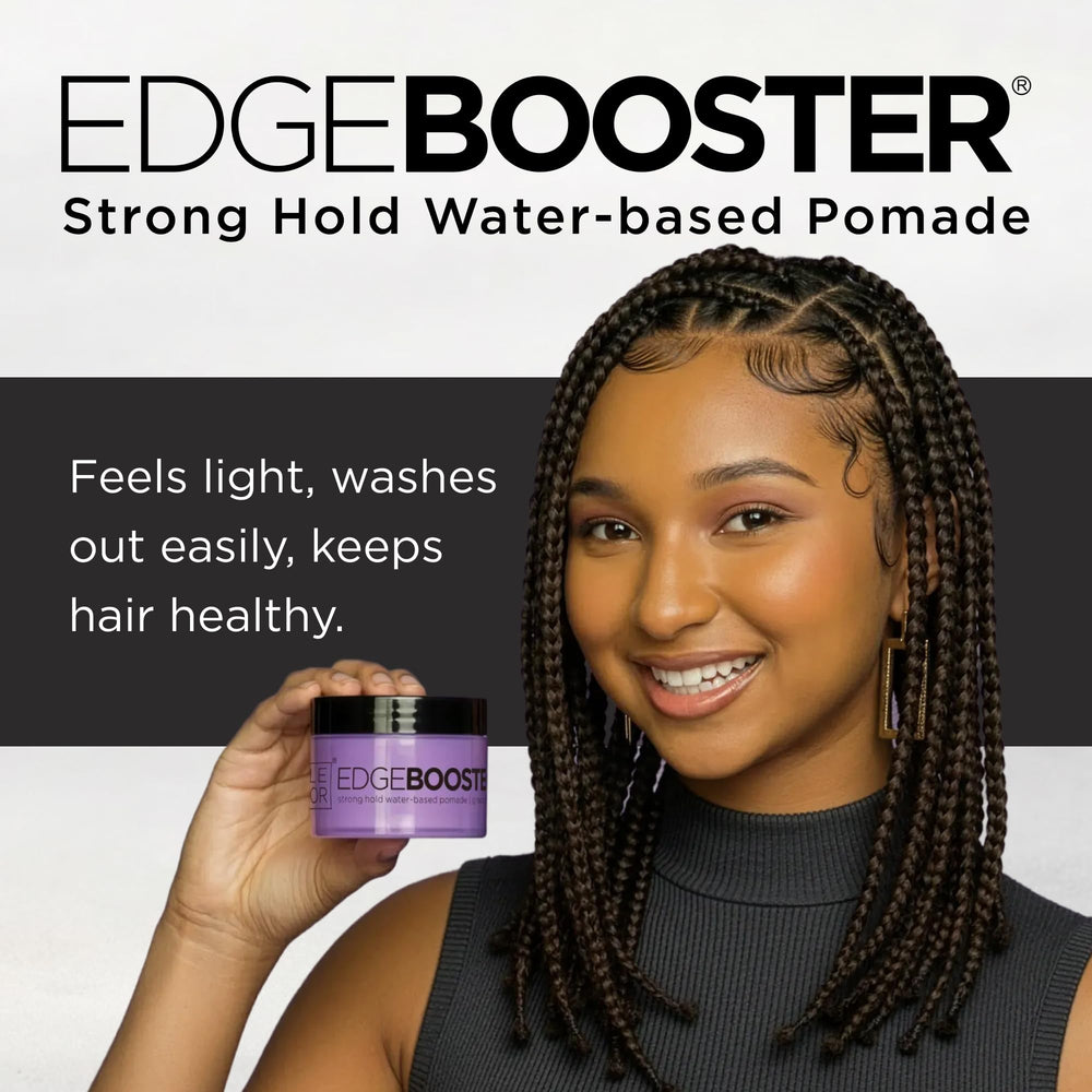 Style Factor jar open displaying smooth pomade texture and easy application benefit
