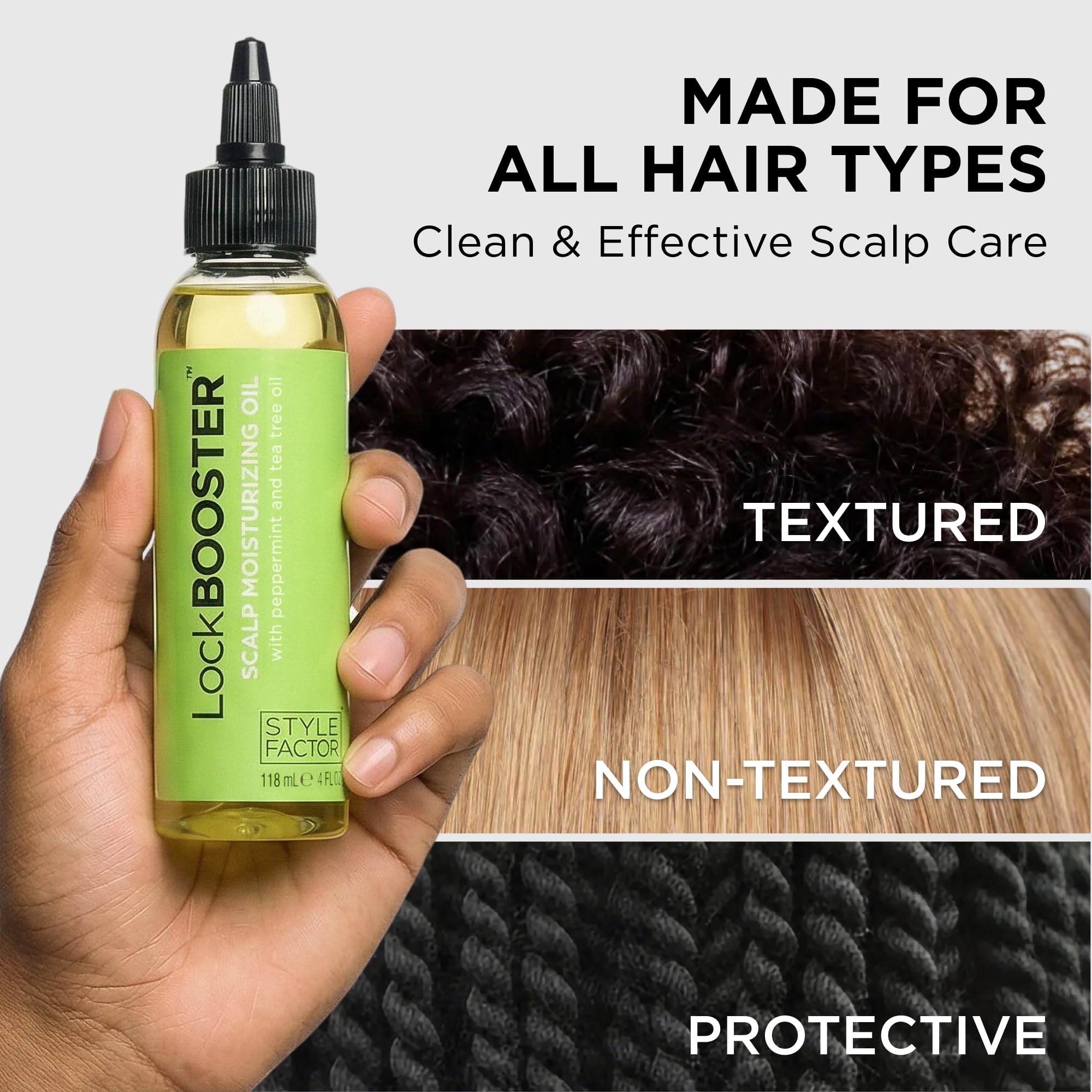 Style Factor LockBOOSTER used on box braids showing refreshed partings