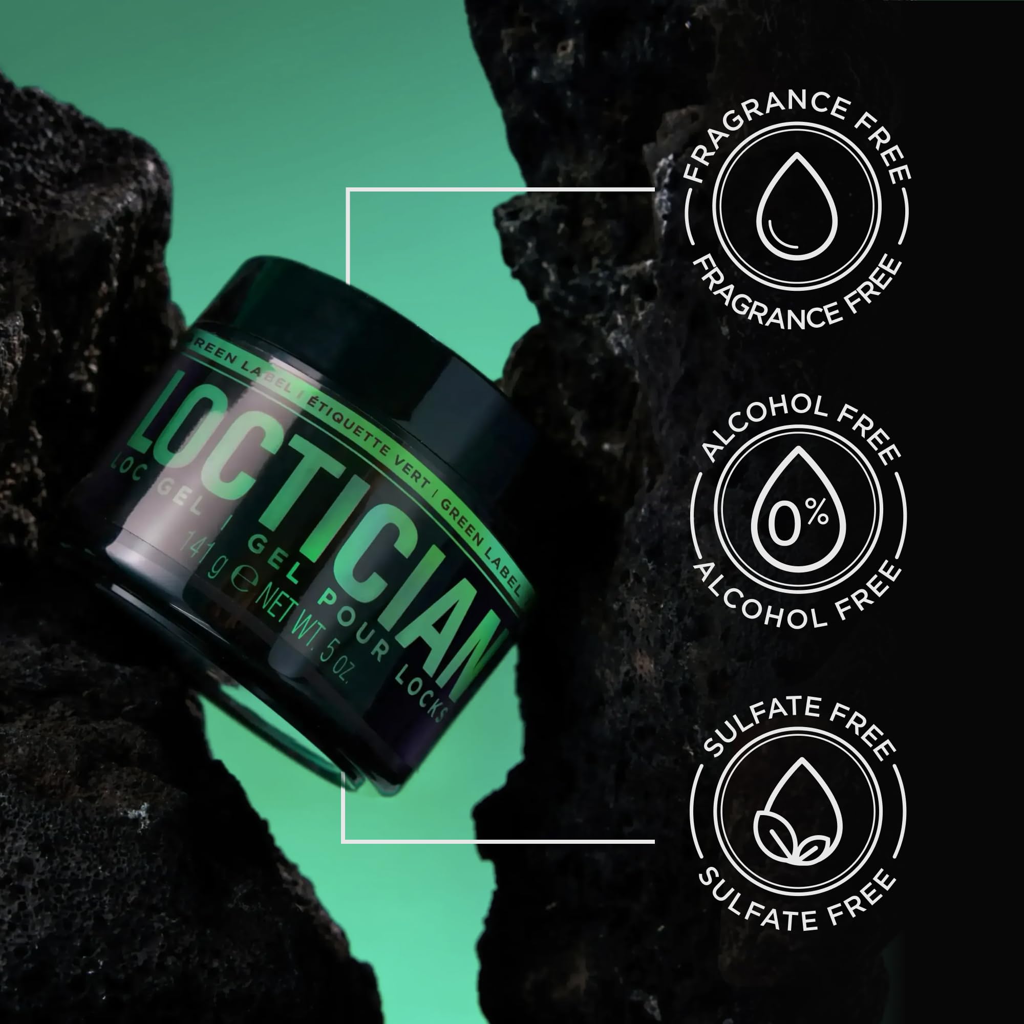 Style Factor LOCTICIAN jar in hand showing 5 oz scale and travel-friendly benefit