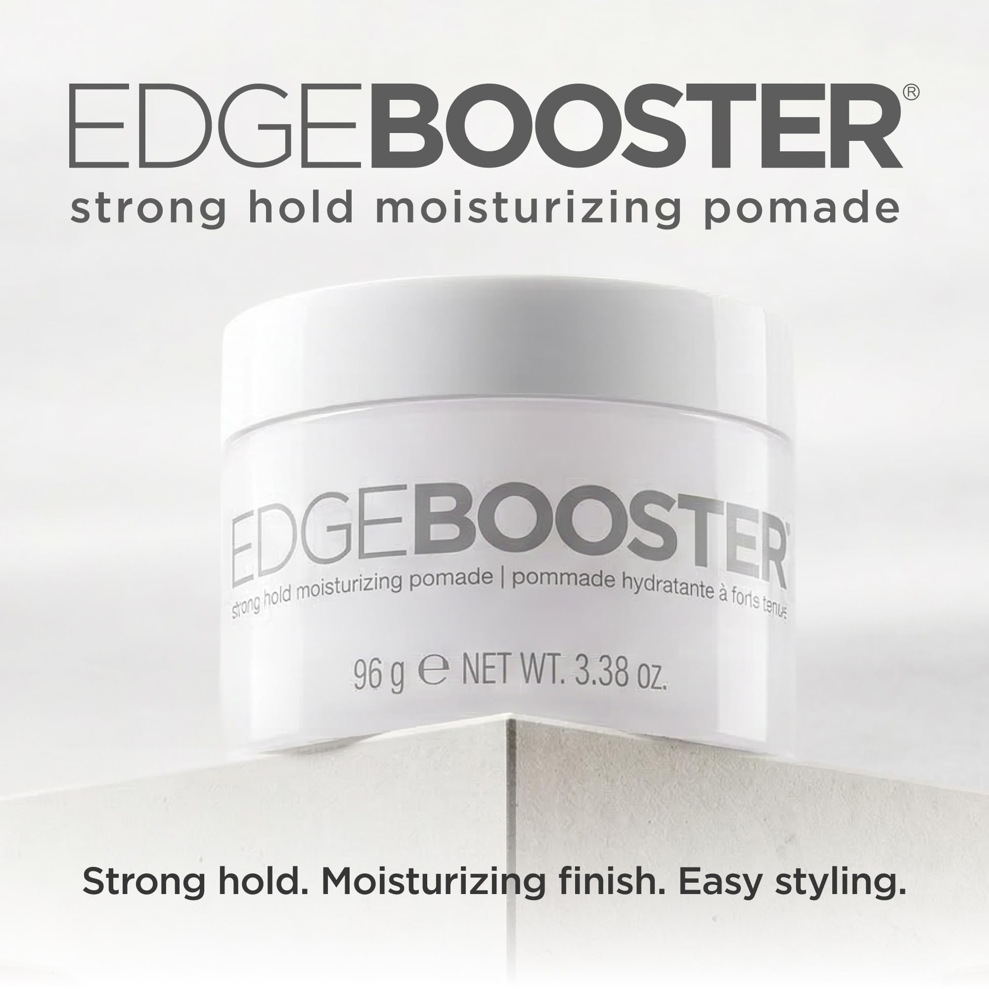 Style Factor open jar close-up showing smooth pomade texture for easy styling