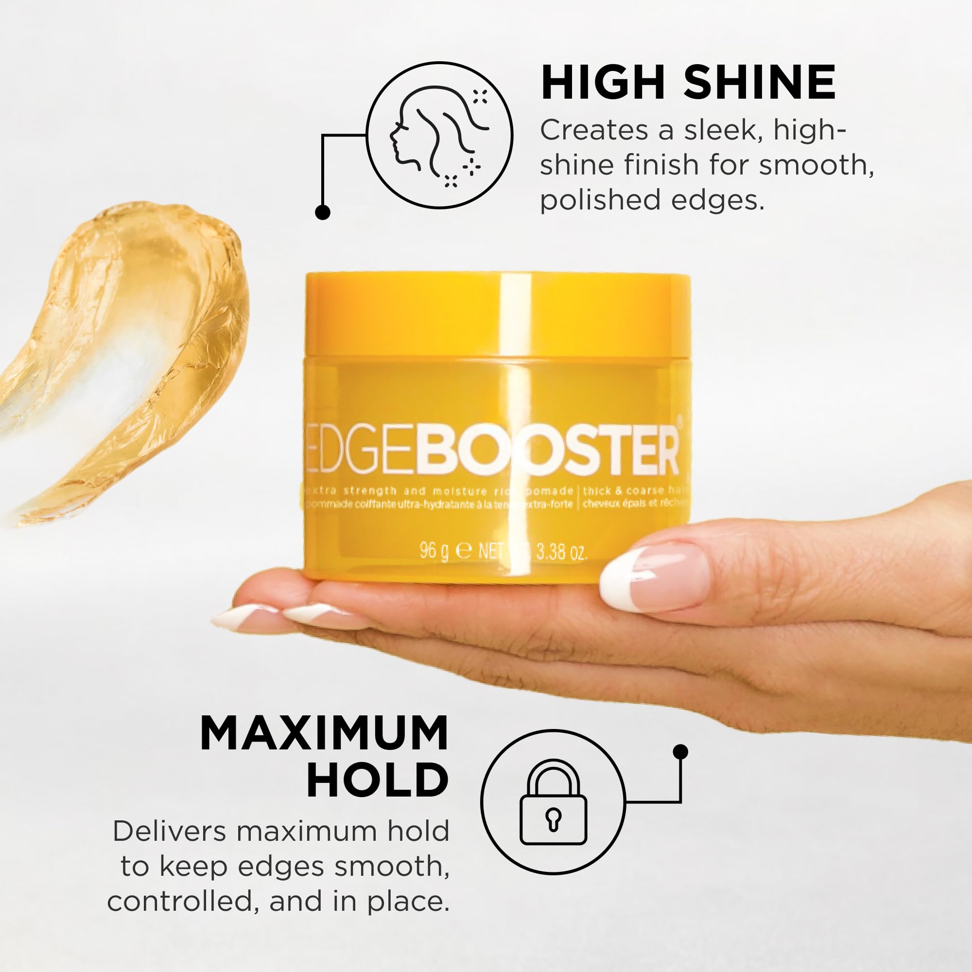 Style Factor jar next to ruler showing 3.38 oz size for scale and travel convenience