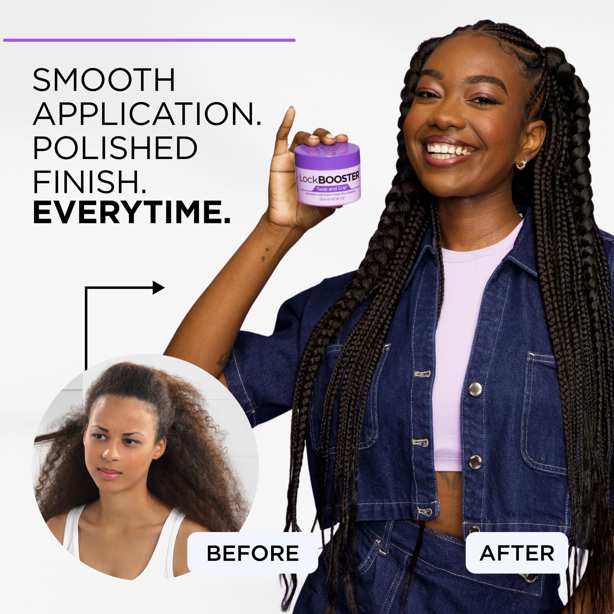 Style Factor used on sleek edges close-up delivering frizz control and polished finish benefit