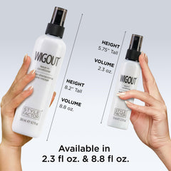 Style Factor bottle held in hand showing scale and travel-friendly convenience