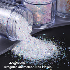 STZPRONAIL applying flakes on gel nail for precise placement