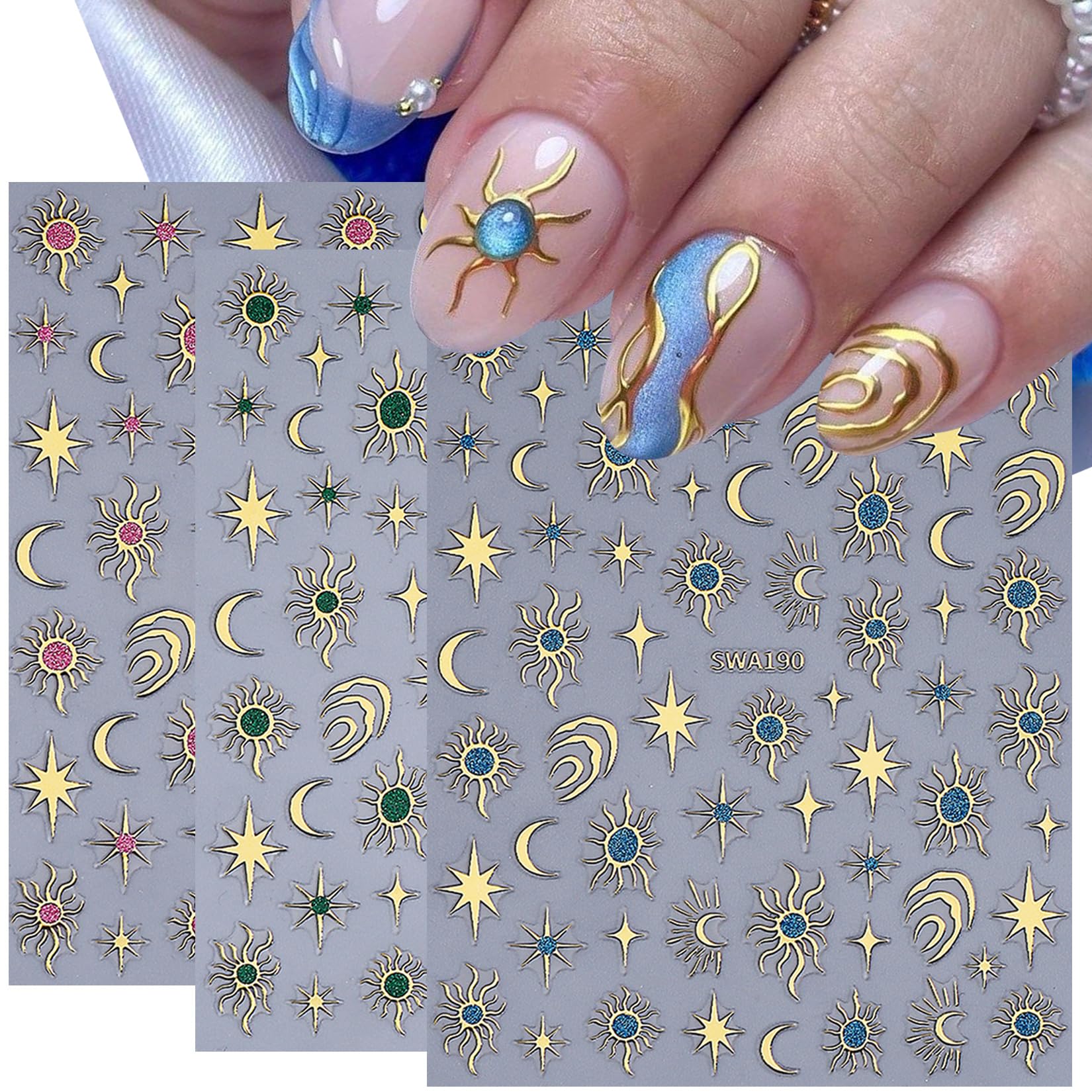 STZPRONAIL stickers applied on fingernails for instant polished decoration