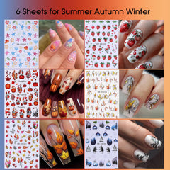 STZPRONAIL collection of Christmas decals featuring Santa trees and snowflakes for festive looks