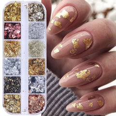 STZPRONAIL close-up of ultra-thin foil texture showing reflective metallic shine for flawless luster
