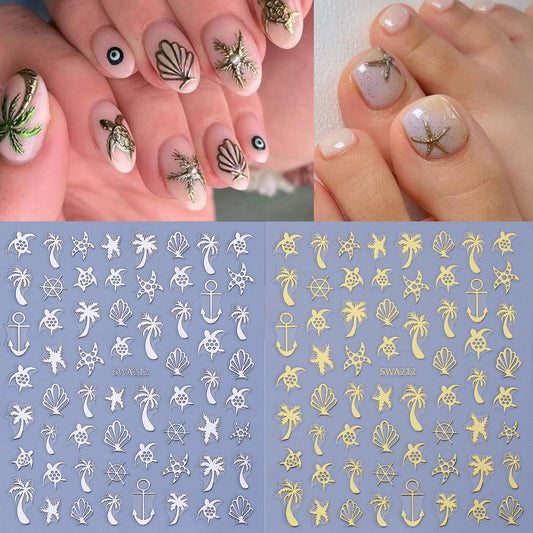 STZPRONAIL close-up palm tree decal highlighting detail and quick beachy accent